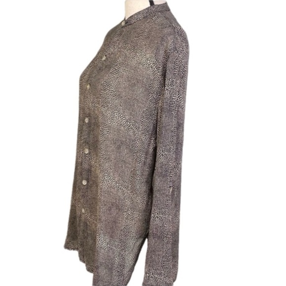 CHICO’S DESIGN geometric snake pattern sheer, chiffon, button blouse. Small. EUC - Picture 5 of 12